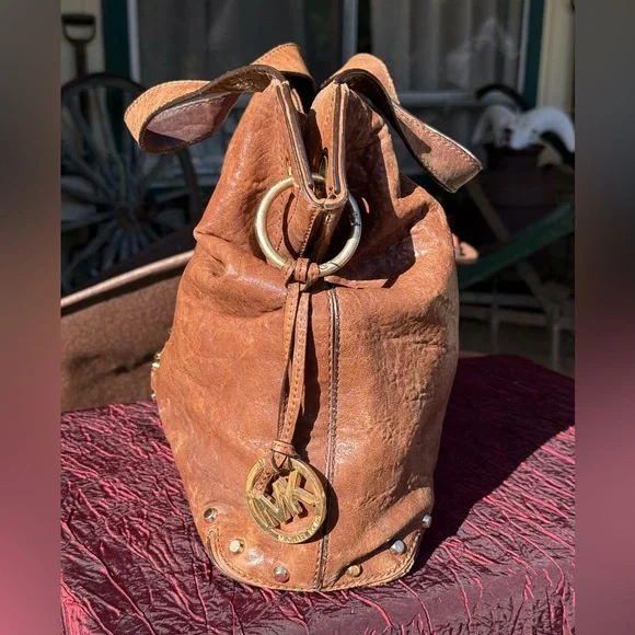 Michael Kors Distressed Uptown Astor Studded Hobo Bag - Picture 2 of 12